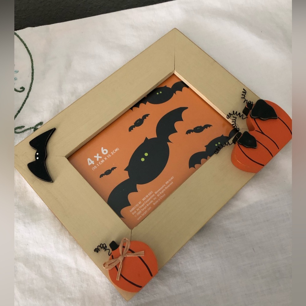 Halloween Bat Picture Frame 4x6, Halloween Black Bat 4x6 Photo Frames with Stand